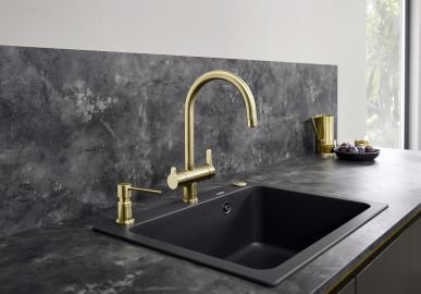 Смеситель кухонный с подключением к фильтру Blanco Trima 526695 золотой